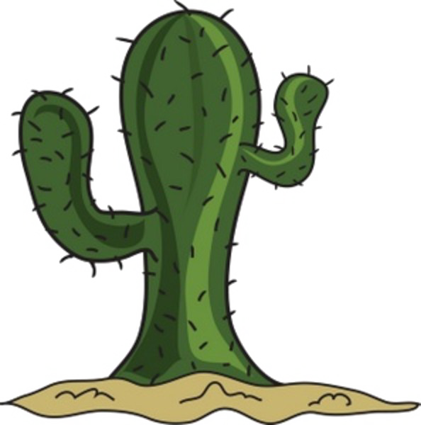 Saguaro Cactus Png Free Download - Cartoon Cactus (594x600), Png Download
