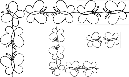 #60001 Baby Girls Butterfly Border By Anne Bright Stencil - Circle (498x296), Png Download
