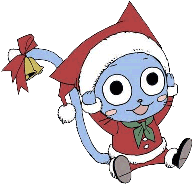 Happy-santa - Fairy Tail Happy Santa (404x396), Png Download