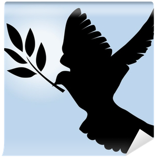 Dove Silhouette With Olive Branch Wall Mural • Pixers® - Dove Silhouette (400x400), Png Download