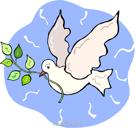 White Dove With An Olive Branch Royalty Free Vector - Clip Art (480x451), Png Download