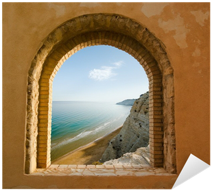 Arched Window On The Coastal Landscape Of A Bay Sticker - Inneres Wissen: Probleme Lösen, Grenzen Überwinden (400x400), Png Download