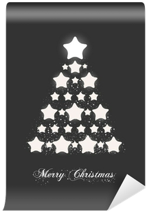 Abstract Silver Christmas Tree Made Of Stars Wall Mural - Christmas Tree (400x400), Png Download