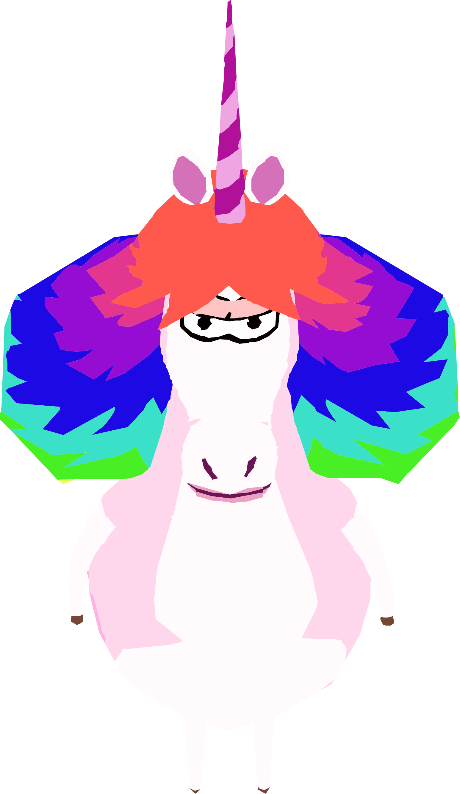 Rainbow Unicorn In Game - Club Penguin Rainbow Unicorn (1546x2668), Png Download