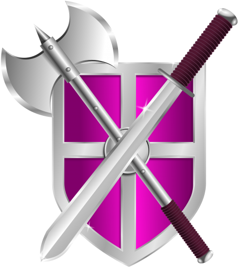 Shield Png Transparent Image - Purple Shield Png And Sword (500x554), Png Download