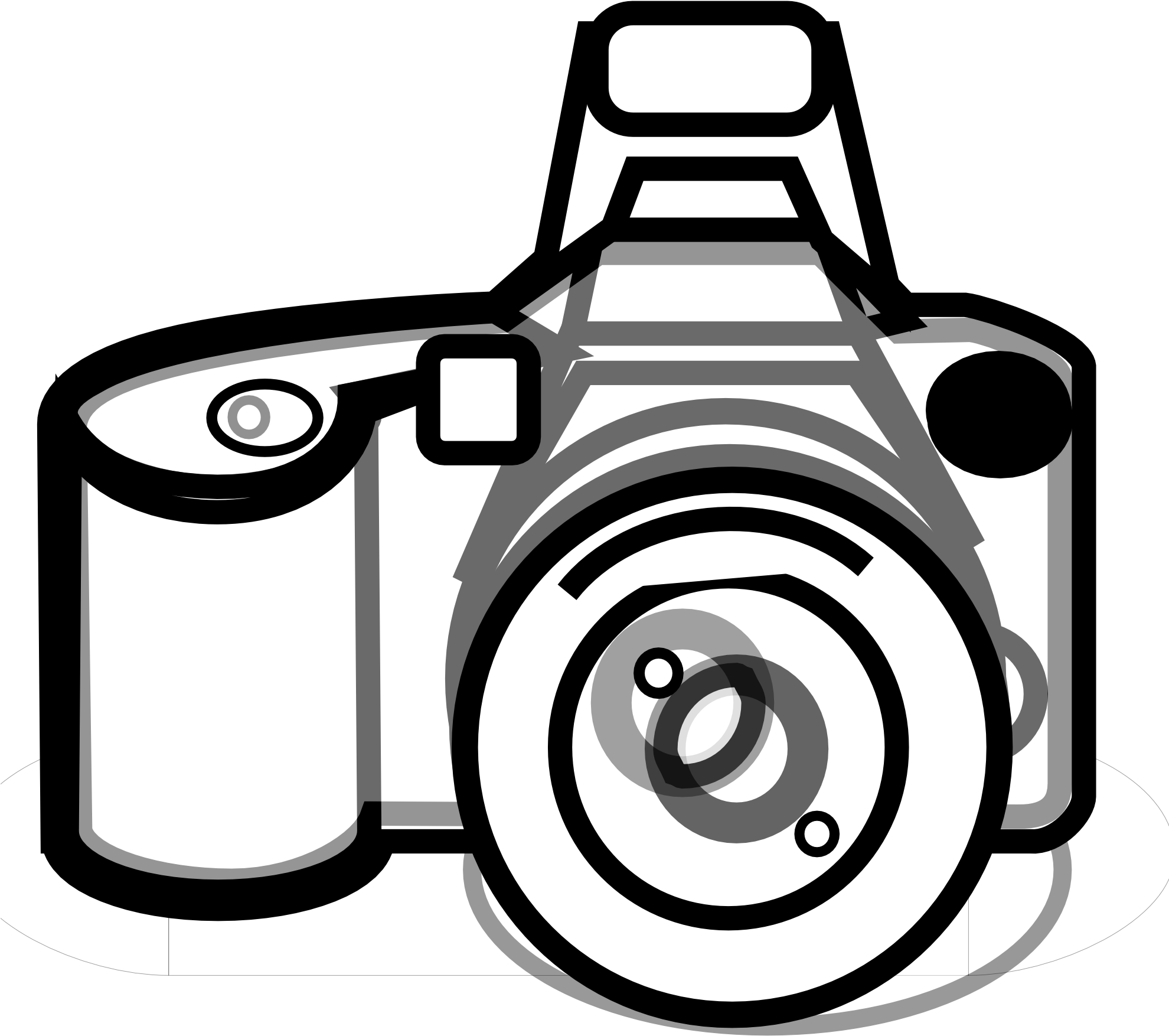 Vector Transparent Download Free Download Clip Art - Camera Picture Black And White (1979x1979), Png Download