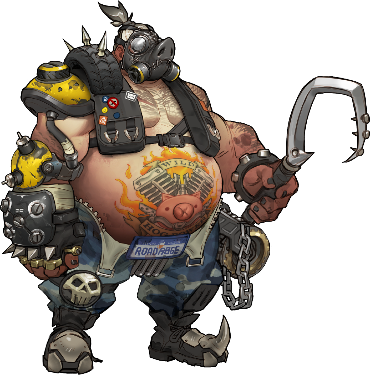 Why Is It Called Roadhog - Overwatch Roadhog Concept Art (1180x1198), Png Download