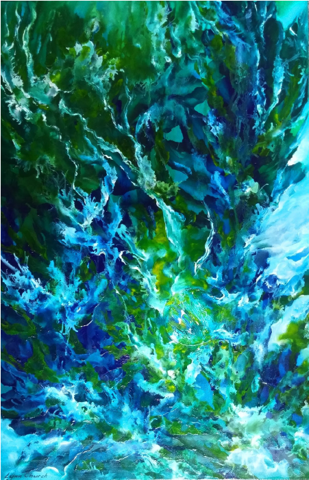 'water Wonderland' By Lynn Church - Painting (720x720), Png Download