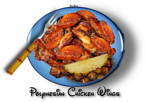 Polynesian Chicken Wings - Finger Food Ideas (480x338), Png Download