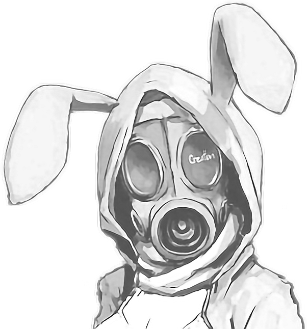 Gasmask Bunny Girl Ryeowook - Cool Gas Mask Drawing (602x646), Png Download