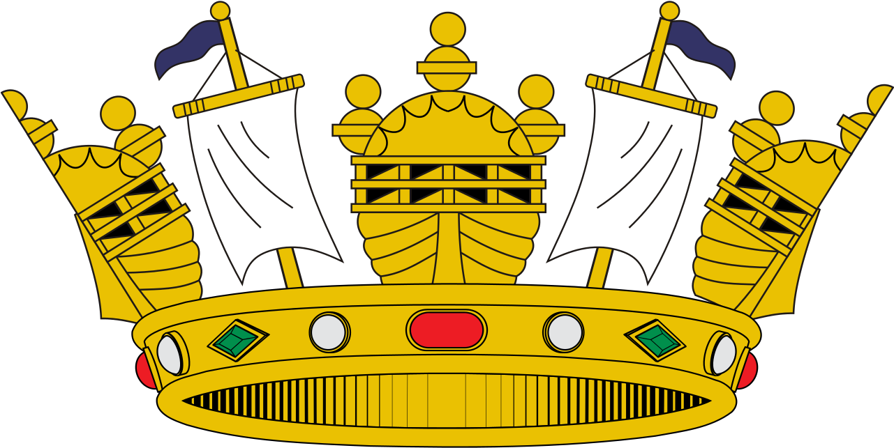 Ymele - Naval Crown - Svg - Naval Crown Png (1280x652), Png Download