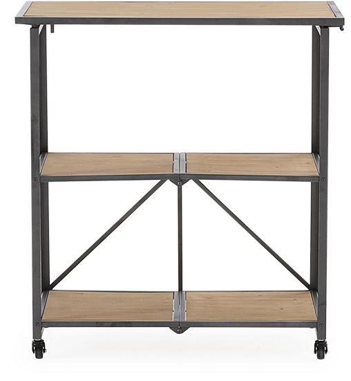 Image For Brown Wood And Black Metal Trolley From Brault - Sofa Tables (519x804), Png Download