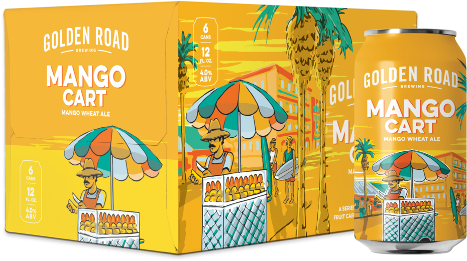 Mango 6pack Can - Golden Road Mango Cart (1000x700), Png Download