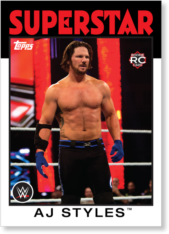 Aj Styles - Braun Strowman Signed Card 2016 Topps Heritage Wwe (1440x975), Png Download