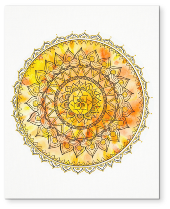 Sunset Mandala Canvas Wall Art 8 X - Portable Network Graphics (500x500), Png Download