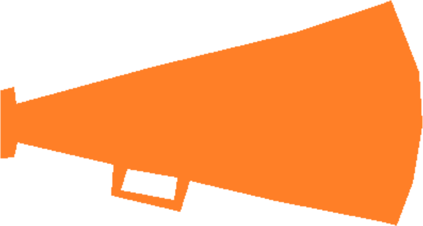 Cheerleading Megaphone Download Pom-pom Document - Orange Megaphone Clipart (643x340), Png Download