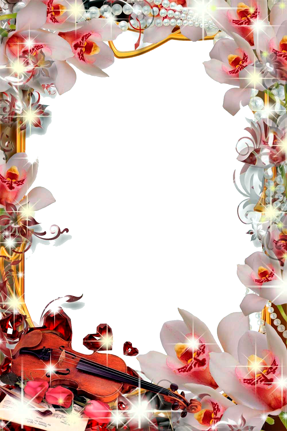 Golden Photo Frame Png - Love Photo Frames (1000x1500), Png Download