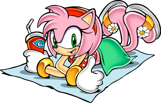 Sa 2 Amy Rose Beach - Amy Rose Sonic Adventure Art (640x412), Png Download