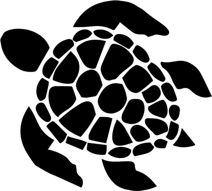 Right Click To Save Off This Silhouette - Dessin Tortue De Mer (735x735), Png Download