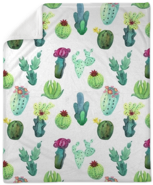 Watercolor Cactus Seamless Pattern - Cute Watercolor Cactus (400x400), Png Download