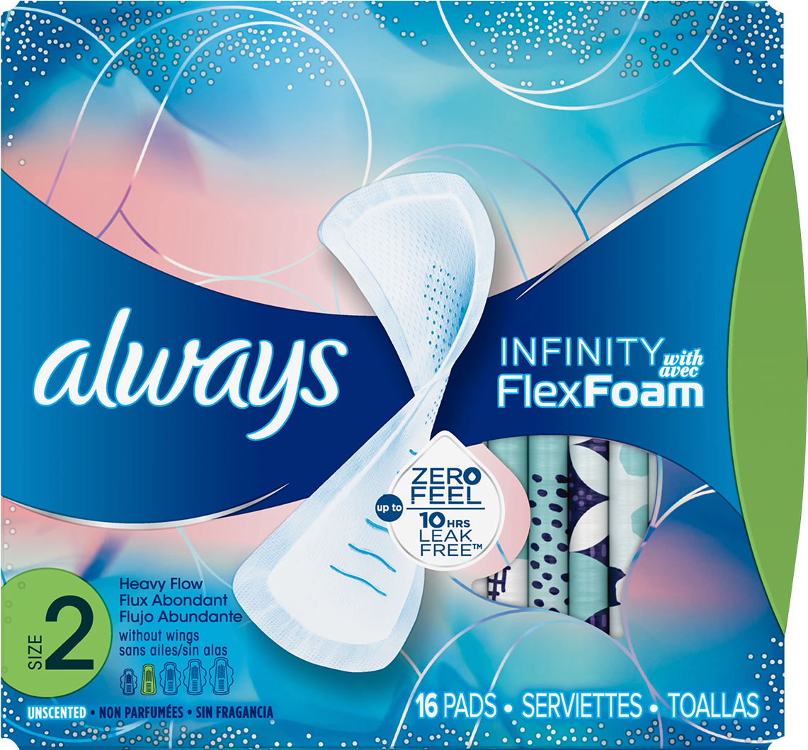 Always Infinity Size 2 Super Pads Non-wings, Unscented - Always Infinity Pads (1200x1200), Png Download
