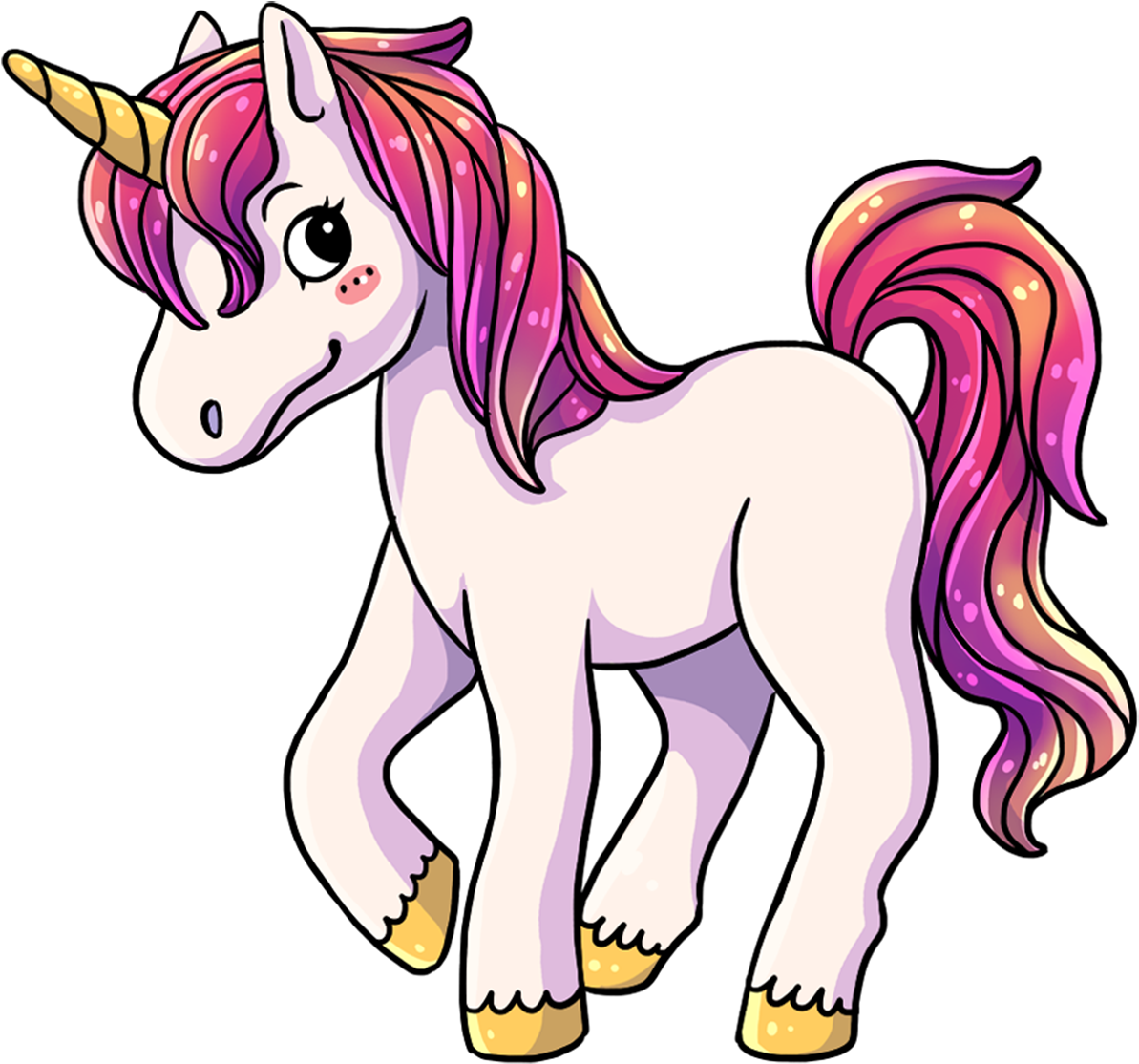 Cute - Unicorn Clipart (1000x1000), Png Download
