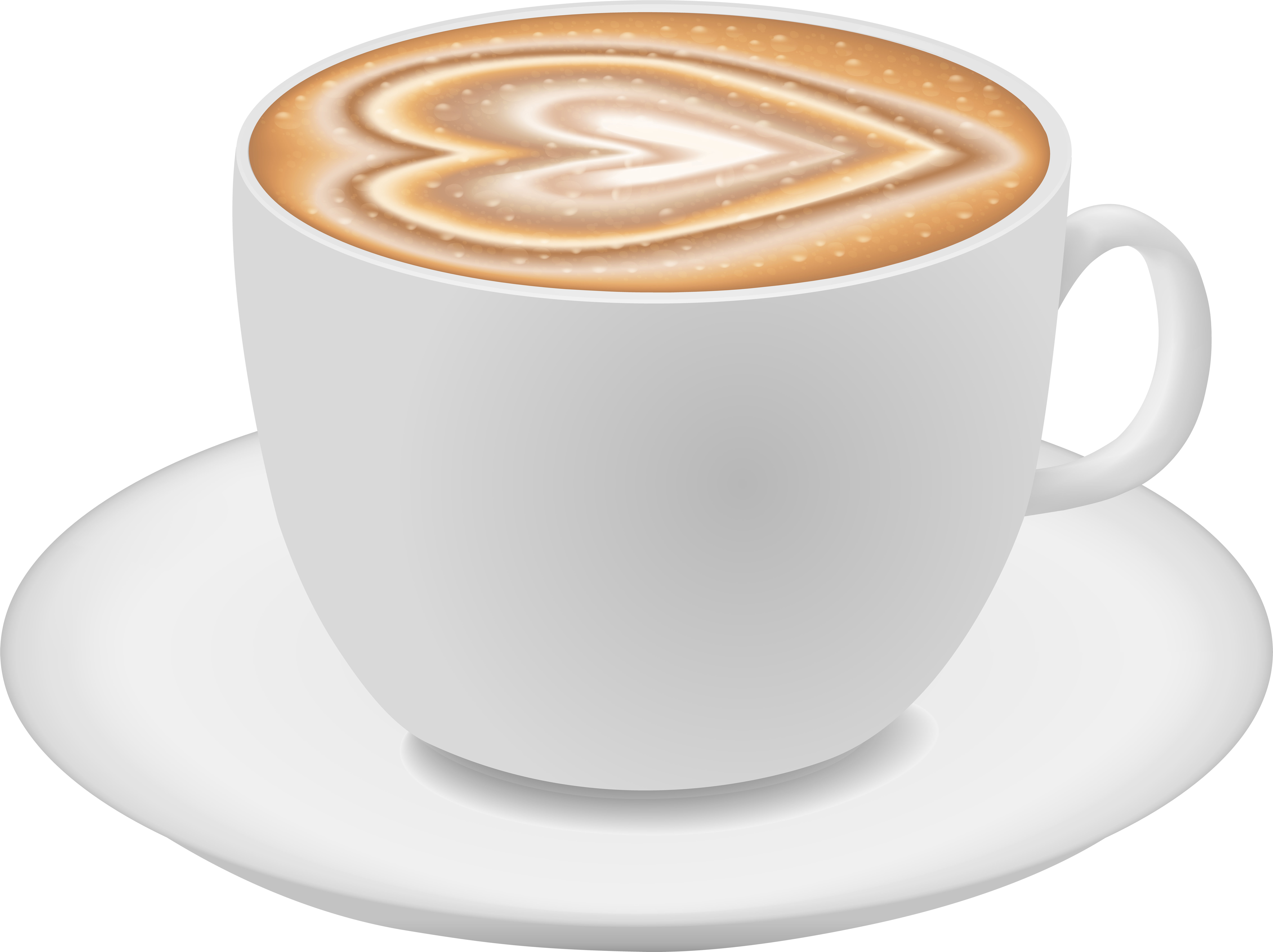 Coffee With Heart Png Clip Art Image - Cup Of Latte Png (8000x5983), Png Download