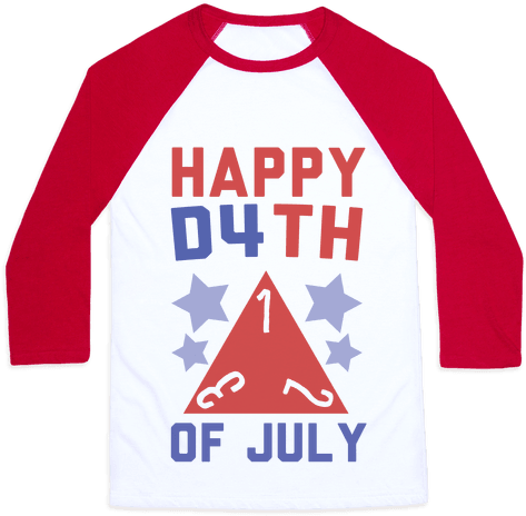 Happy D4th Of July Baseball Tee - Valentine Single (484x484), Png Download