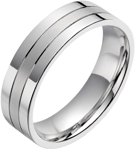 A Classic Mixed Finish Mens Ring In Platinum - Ring For Men Png (500x500), Png Download
