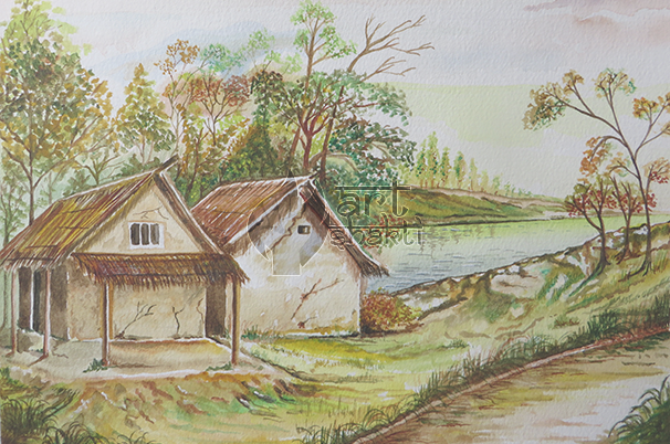 Landscape Painting (606x402), Png Download