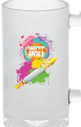 Holi Pichkari Frosted Beer Mug - Holi (284x426), Png Download