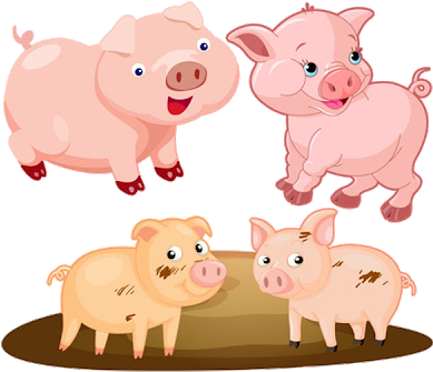 Pigs Clipart Picture Royalty Free Library - 4 Pigs Clip Art (400x400), Png Download