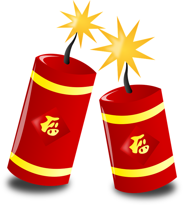 Chinese Fireworks Svg Clip Arts 534 X 598 Px (534x598), Png Download