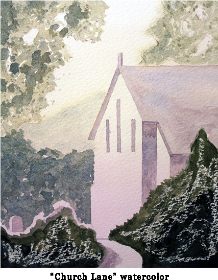 Churchlane - Landscape Painting (600x600), Png Download