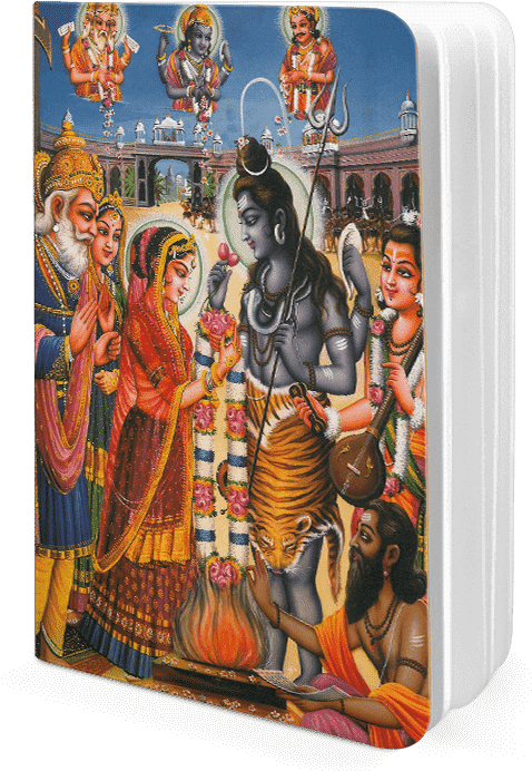 Dailyobjects Indian Mythology Shiv Parvati Wedding - Cartoon (600x700), Png Download