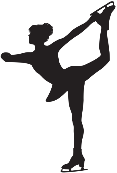 Figure Skating Woman Silhouette Png Clip Art - Clip Art Figure Skater (408x600), Png Download