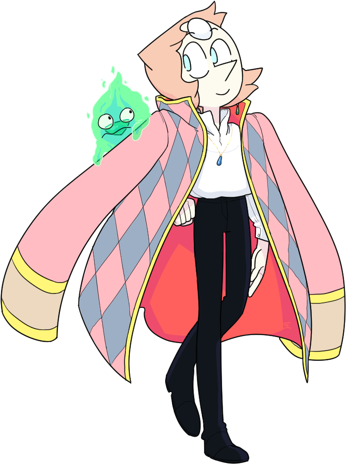 Png Library Pearl As Howl And Peridot As Calcifer From - Howl's Moving Castle Steven Universe (750x1000), Png Download