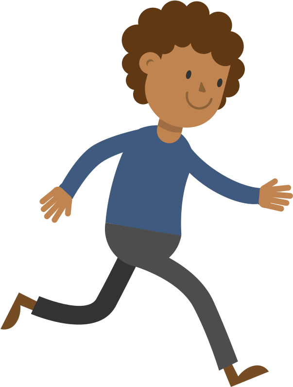 Open - Cartoon Man Running Scared (2000x1125), Png Download