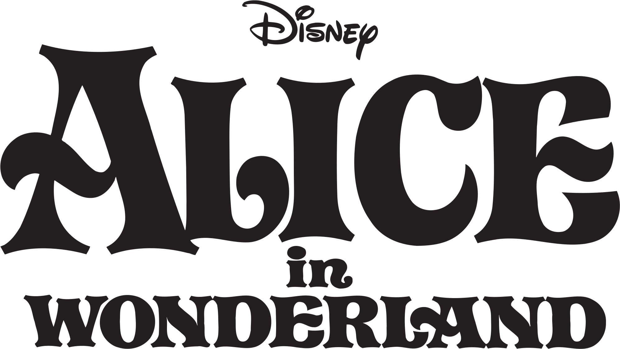 Svg Free Alice In Wonderland - Alice In Wonderland Cartoon Font (2000x1126), Png Download