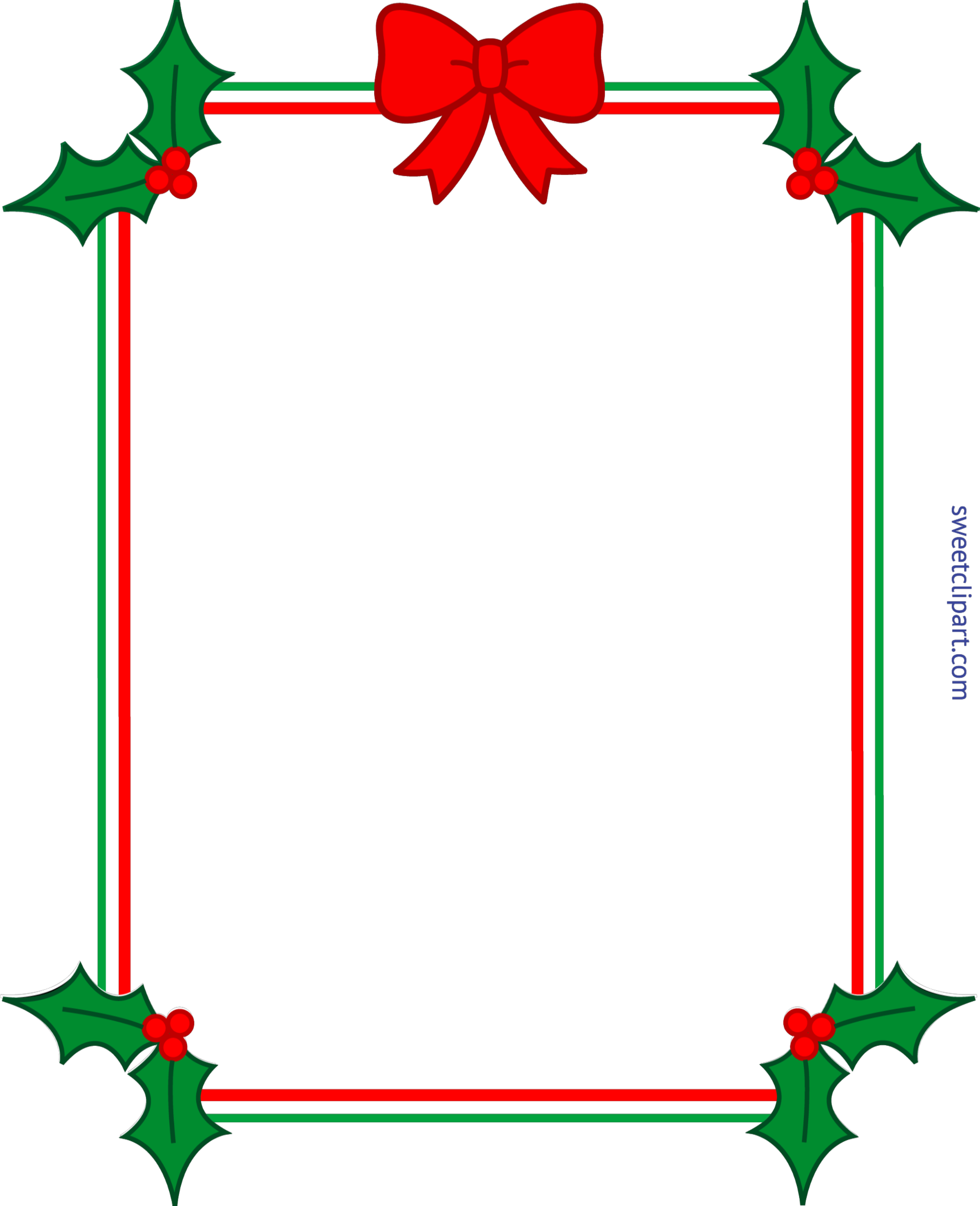 Christmas Frame Ribbon Clip Art Sweet (7018x8636), Png Download