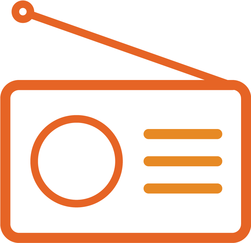 Radio Marketing - Radio Icon Orange Png (833x833), Png Download