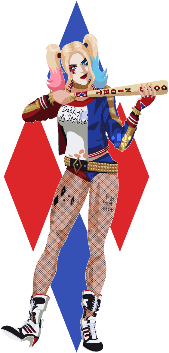 Suicide Squad By Tdi Gwen Deviantart Com - Harley Quinn En Png M (662x1206), Png Download