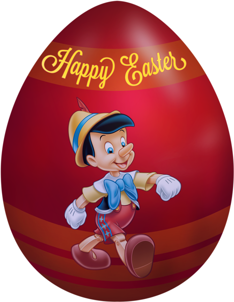 Kids Easter Egg Pinocchio Png Clip Art Image - Characters Disney Easter Egg Clip Art (465x600), Png Download