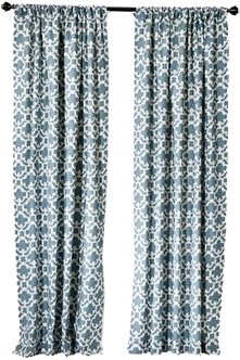 Full Size Of Furniture Appealing Threshold Curtains - Threshold Farrah Fretwork Curtain Panel - Blue (54x95) (350x350), Png Download