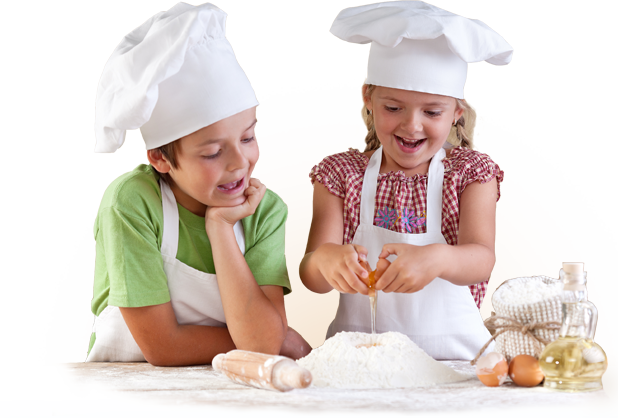Pediasure® Image Of Two Children Baking A Recipe Together - Kids Cooking Png (618x418), Png Download
