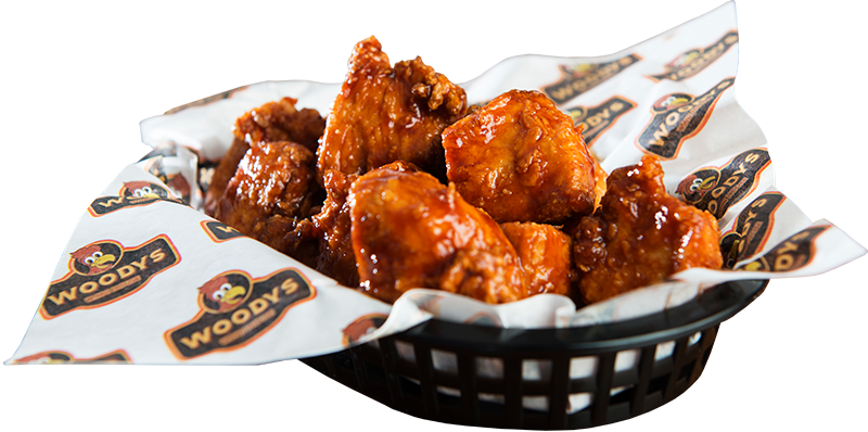 Boneless Chicken Wings - Woodys Wing House (800x398), Png Download