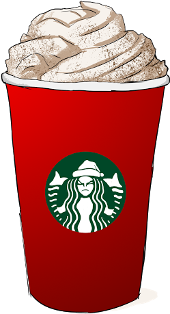 Starbucks Logo Png Transparent - Starbucks 2015 Red Ombre Christmas Tree Ornament Drink (416x554), Png Download