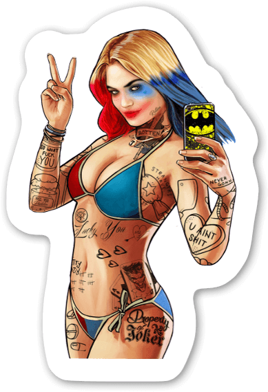 Harley Quinn Gta Style Sticker - Grand Theft Auto V Five Game Cheats, Hacks Mods Guide (422x600), Png Download