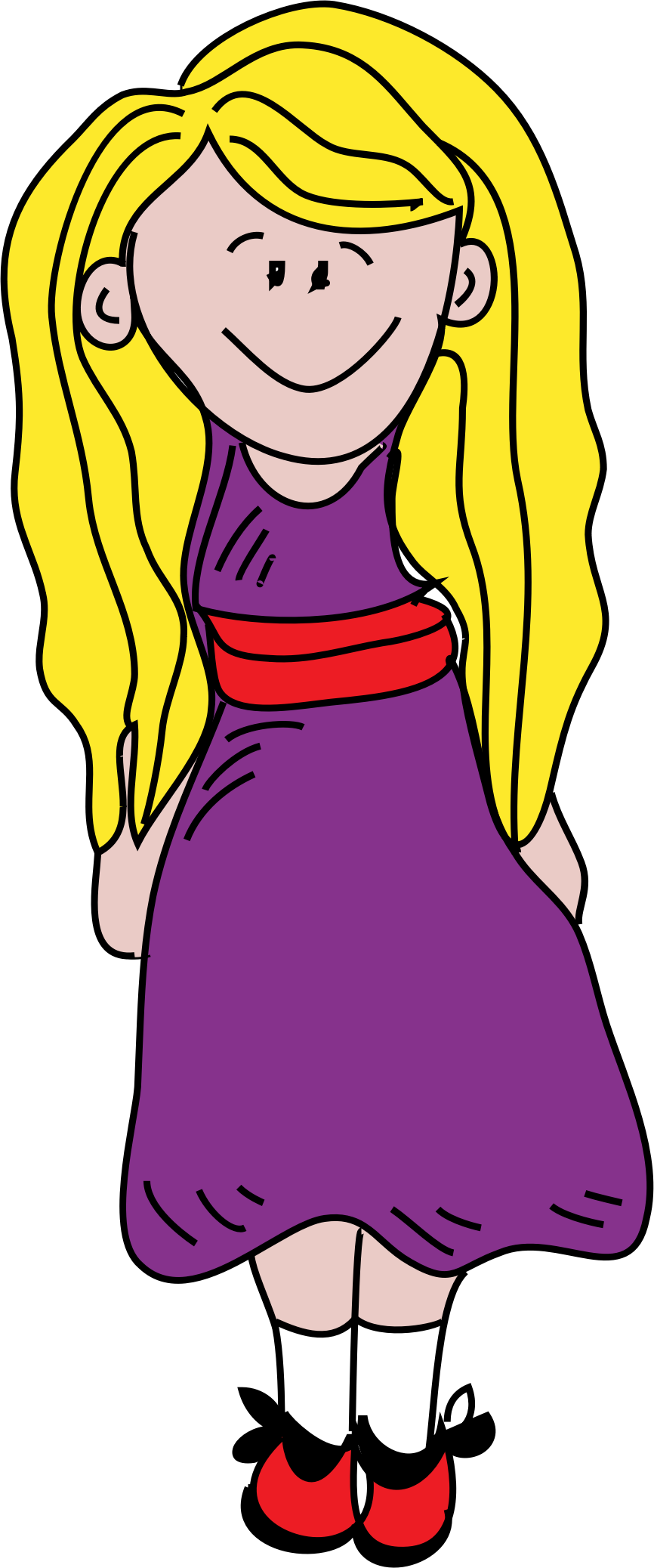 Clipart - Blonde Girl Clip Art (866x2075), Png Download