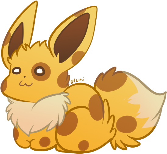 Orange Derpy Eevee - Derpy Eevee (563x517), Png Download